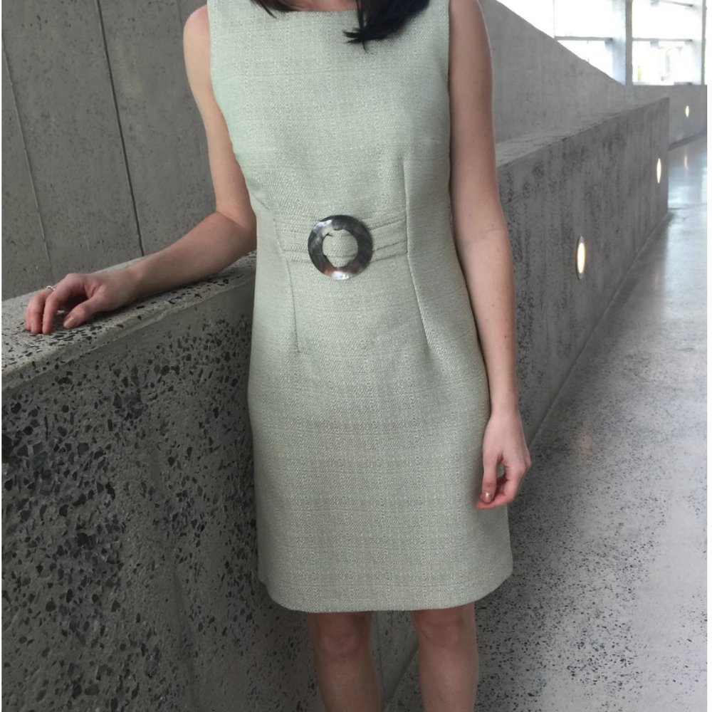 Connected Apparel, Light Green, Sleeveless, Sheath Dress, Size 6 - Picture 2 of 9